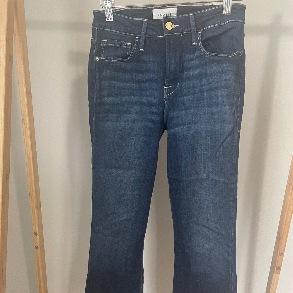 FRAME "Le Crop Mini Boot - dark wash